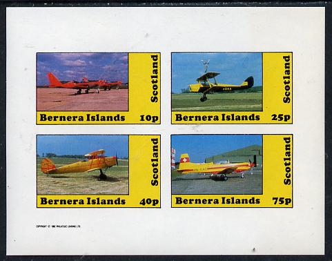 Bernera 1982 Aircraft #08 imperf  set of 4 values (10p to 75p) unmounted mint , stamps on , stamps on  stamps on aviation