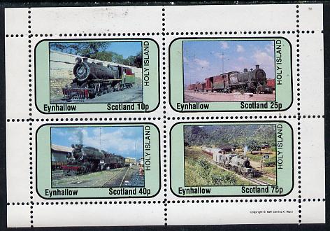 Eynhallow 1981 Steam Locos #06 perf  set of 4 values unmounted mint, stamps on , stamps on  stamps on railways