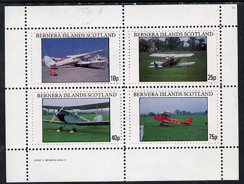 Bernera 1982 Aircraft #09 perf  set of 4 values (10p to 75p) unmounted mint, stamps on aviation