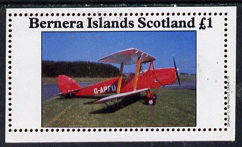 Bernera 1982 Aircraft #09 imperf souvenir sheet (£1 value) unmounted mint, stamps on aviation