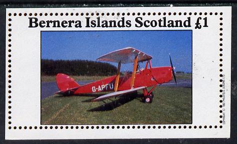 Bernera 1982 Aircraft #09 imperf souvenir sheet (Â£1 value) unmounted mint, stamps on , stamps on  stamps on aviation