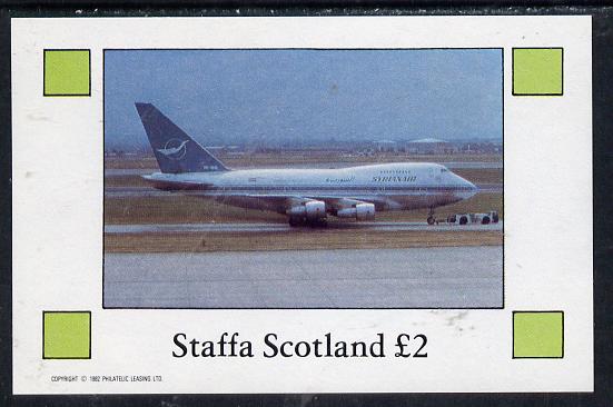Staffa 1982 Airliners #2 imperf deluxe sheet (£2 value) unmounted mint, stamps on aviation