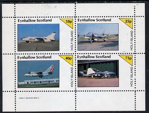 Eynhallow 1982 Military Jets #1 perf  set of 4 values (10p to 75p) unmounted mint , stamps on , stamps on  stamps on aviation