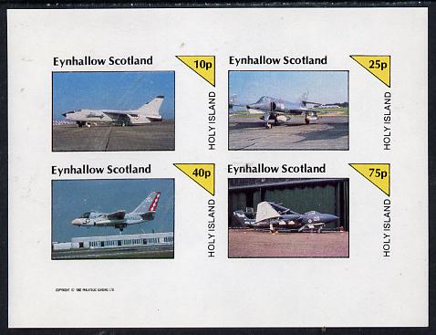 Eynhallow 1982 Military Jets #1 imperf  set of 4 values (10p to 75p) unmounted mint , stamps on , stamps on  stamps on aviation