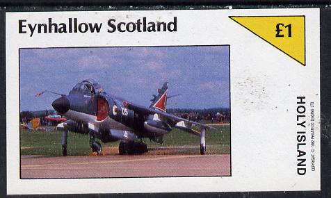 Eynhallow 1982 Military Jets #1 imperf souvenir sheet (Â£1 value) unmounted mint, stamps on aviation
