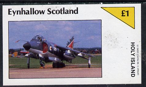 Eynhallow 1982 Military Jets #1 imperf souvenir sheet (£1 value) unmounted mint, stamps on aviation