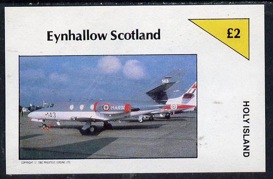 Eynhallow 1982 Military Jets #1 imperf deluxe sheet (£2 value) unmounted mint, stamps on aviation