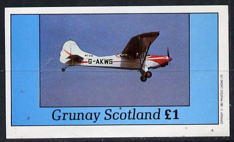 Grunay 1982 Aircraft #2 imperf souvenir sheet (£1 value) unmounted mint, stamps on aviation