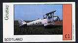 Grunay 1982 Bi-planes #2 imperf souvenir sheet (£1 value) unmounted mint, stamps on aviation