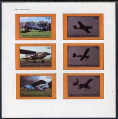 Bernera 1982 Aircraft #11 imperf set of 6 values (15p to 75p) unmounted mint, stamps on aviation