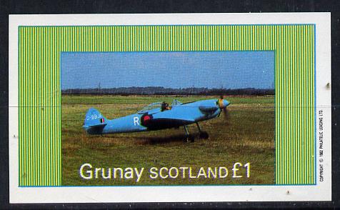 Grunay 1982 Aircraft #4 imperf souvenir sheet (£1 value) unmounted mint, stamps on aviation