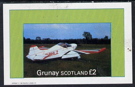 Grunay 1982 Aircraft #4 imperf deluxe sheet (£2 value) unmounted mint, stamps on aviation