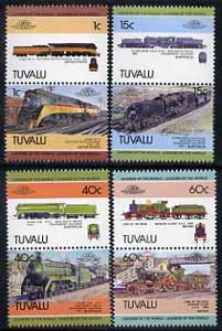 Tuvalu 1984 Locomotives #1 (Leaders of the World) set of 8 (SG 241-48) unmounted mint, stamps on , stamps on  stamps on railways, stamps on  stamps on big locos