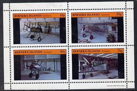 Bernera 1981 Museum Aircraft perf  set of 4 values (10p to 75p) unmounted mint, stamps on aviation