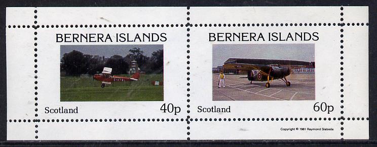 Bernera 1981 Aircraft #01 perf  set of 2 values (40p & 60p) unmounted mint, stamps on aviation