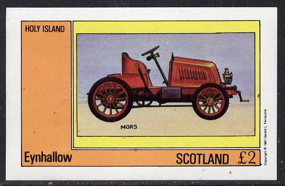 Eynhallow 1981 Vintage Cars #4 (Morris) imperf deluxe sheet (£2 value) unmounted mint, stamps on cars, stamps on morris