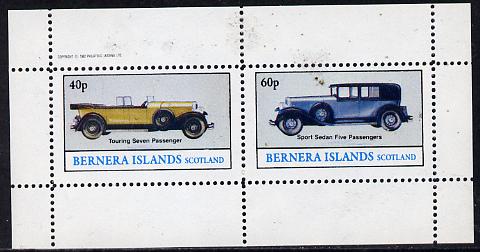 Bernera 1982 Cars perf  set of 2 values (40p & 60p) unmounted mint, stamps on cars