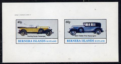 Bernera 1982 Cars imperf  set of 2 values (40p & 60p) unmounted mint, stamps on , stamps on  stamps on cars