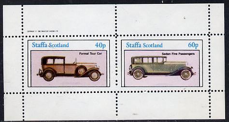 Staffa 1982 Cars #2 perf  set of 2 values (40p & 60p) unmounted mint, stamps on cars
