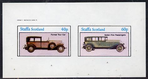 Staffa 1982 Cars #2 imperf  set of 2 values (40p & 60p) unmounted mint , stamps on , stamps on  stamps on cars