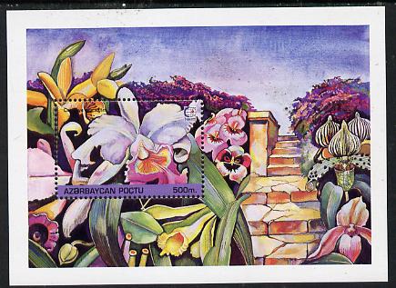 Azerbaijan 1995 Orchids m/sheet unmounted mint, stamps on , stamps on  stamps on orchids          flowers