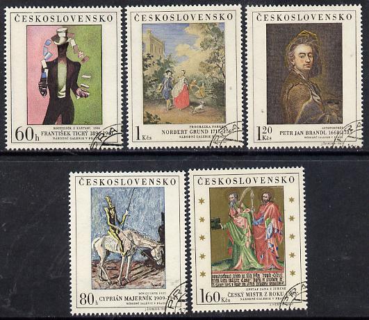 Czechoslovakia 1967 Art (2nd issue) set of 5 fine cds used, SG 1699-1703, Mi 1748-52, stamps on , stamps on  stamps on arts, stamps on literature, stamps on horses, stamps on playing cards, stamps on 