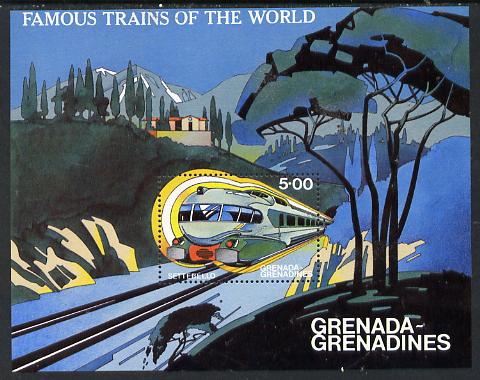Grenada - Grenadines 1982 Famous Trains m/sheet unmounted mint, SG MS 523, stamps on railways