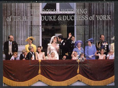 Nevis 1986 Royal Wedding perf m/sheet unmounted mint, SG MS 410, stamps on , stamps on  stamps on royalty       andrew & fergie