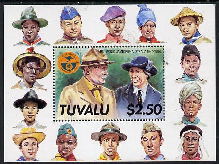 Tuvalu 1987 World Scout Jamboree m/sheet unmounted mint, SG MS 497, stamps on , stamps on  stamps on scouts