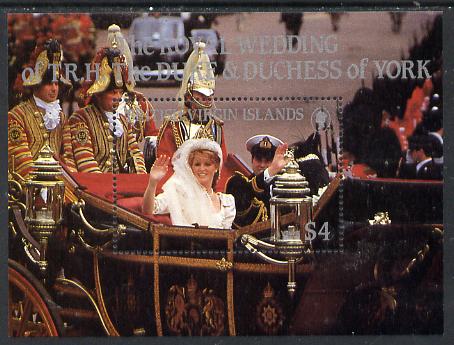 British Virgin Islands 1986 Royal Wedding perf m/sheet unmounted mint, SG MS 610, stamps on , stamps on  stamps on royalty, stamps on  stamps on andrew & fergie