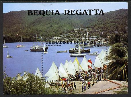 St Vincent - Grenadines 1988 Bequia Regatta m/sheet SG MS 558 unmounted mint, stamps on , stamps on  stamps on ships    sport    yachts