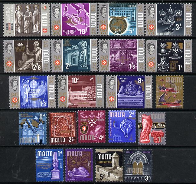 Malta 1965-70 Historical definitive set complete 1/2d to \A31 unmounted mint, SG 330-48, stamps on history