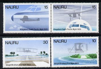 Nauru 1979 Flight Anniversaries perf set of 4 (SG 200-3) unmounted mint*, stamps on , stamps on  stamps on aviation