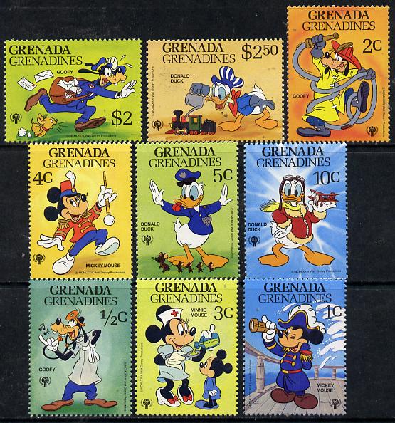 Grenada - Grenadines 1979 International Year of The Child - Walt Disney Characters set of 9 unmounted mint, SG 354-62*, stamps on , stamps on  stamps on disney, stamps on  stamps on children, stamps on  stamps on , stamps on  stamps on  iyc , stamps on  stamps on , stamps on  stamps on fire, stamps on  stamps on police, stamps on  stamps on postman, stamps on  stamps on telescopes