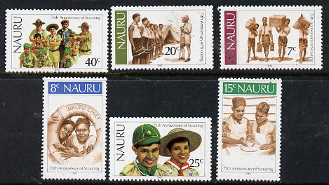 Nauru 1982 75th Anniversary of Scouting set of 6 unmounted mint, SG 256-61*, stamps on , stamps on  stamps on scouts