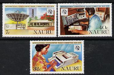 Nauru 1979 Radio Committee set of 3 unmounted mint, SG 208-10*, stamps on radio, stamps on communications, stamps on morse