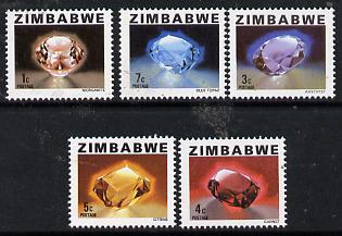 Zimbabwe 1980 Minerals the set of 5 values from the Pictorial def set unmounted mint, SG 576-80*, stamps on minerals