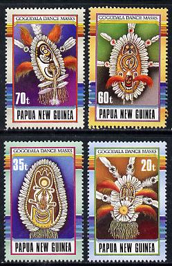 Papua New Guinea 1990 Dance Masks set of 4 unmounted mint, SG 617-29, stamps on , stamps on  stamps on masks    costumes    folklore    dancing