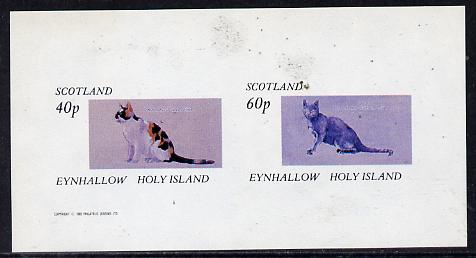 Eynhallow 1982 Cats imperf  set of 2 values (40p & 60p) unmounted mint, stamps on cats