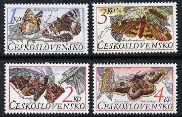 Czechoslovakia 1987 Butterflies & Moths set of 4 unmounted mint, SG 2871-74, Mi 2902-05 , stamps on , stamps on  stamps on butterflies