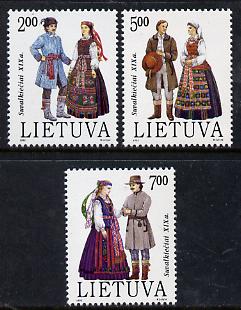 Lithuania 1992 Costumes of Suvalkija set of 3, SG 513-15 unmounted mint*, stamps on , stamps on  stamps on costumes