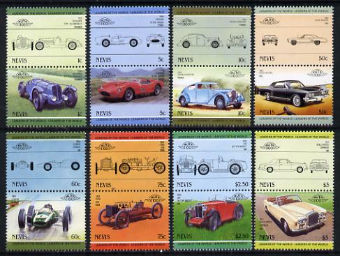 Nevis 1985 Cars #3 (Leaders of the World) set of 16 unmounted mint SG 249-64, stamps on , stamps on  stamps on cars    ferrari    delahaye    voisine    ford     cooper     buick    mg    rolls royce