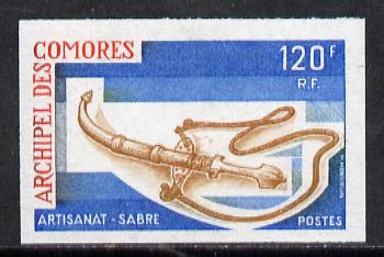 Comoro Islands 1975 Handicrafts (2nd Series) 120f Sabre imperf from limited printing, unmounted mint as SG 166*, stamps on , stamps on  stamps on crafts    artefacts    militaria