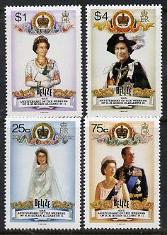 Belize 1987 Royal Ruby Wedding perf set of 4 unmounted mint SG 980-3, stamps on , stamps on  stamps on royalty, stamps on  stamps on ruby wedding