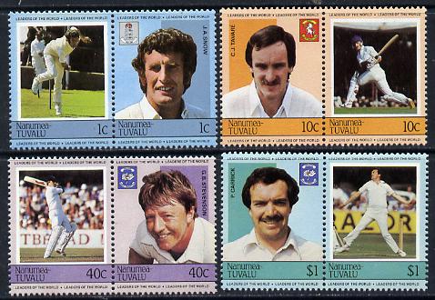 Tuvalu - Nanumea 1984 Cricketers (Leaders of the World) set of 8 unmounted mint, stamps on cricket  sport
