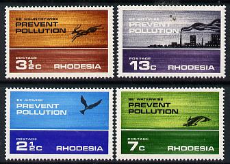 Rhodesia 1972 Prevent Pollution set of 4 unmounted mint, SG 470-73*, stamps on , stamps on  stamps on environment