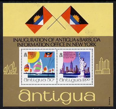 Antigua 1972 Sailing Week m/sheet unmounted mint, SG MS 349, stamps on ships, stamps on yachts, stamps on sailing