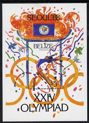 Belize 1988 Seoul Olympic Games perf s/sheet unmounted mint SG MS 1044, stamps on , stamps on  stamps on olympics, stamps on  stamps on gymnastics, stamps on  stamps on  gym , stamps on  stamps on 