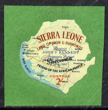 Sierra Leone 1964 Kennedy inscription on 2s Map with scarce SPECIMEN opt (publicity proof) unmounted mint as SG 304, stamps on , stamps on  stamps on kennedy    personalities    maps