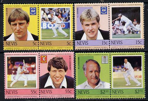 Nevis 1984 Cricketers #2 (Leaders of the World) set of 8 unmounted mint SG 237-44, stamps on , stamps on  stamps on cricket  sport